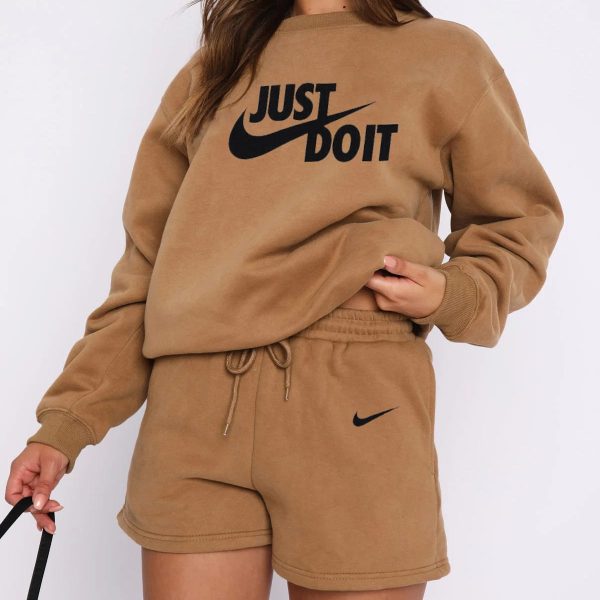 "Just Do It" Women's Sweatshirt & Shorts Set