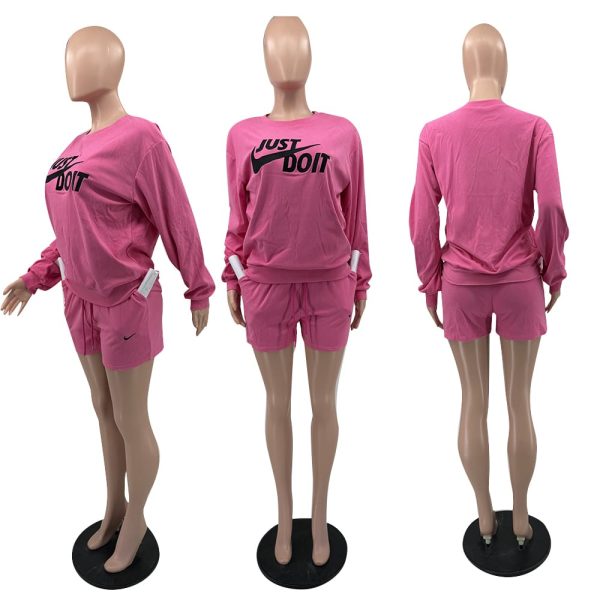 "Just Do It" Women's Sweatshirt & Shorts Set