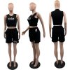 ALX Black Top & Shirt Set