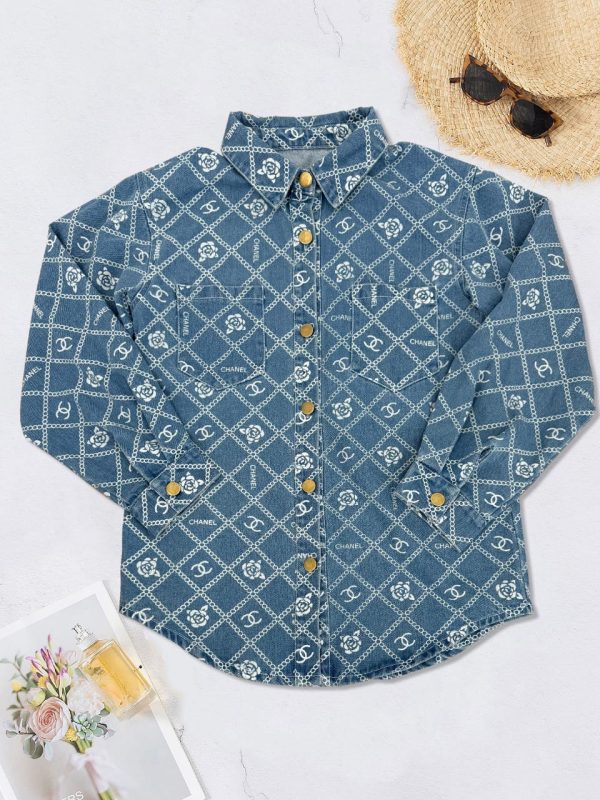 Chanel-Inspired Lady's Long Sleeve Shirt