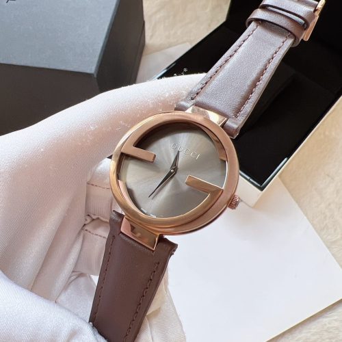 Gucci Leather Strap Watch